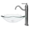 Novatto Clear Rectangular Glass Vessel Sink and Faucet Set in Gun Metal NSFC-317C359GM - alternate 2